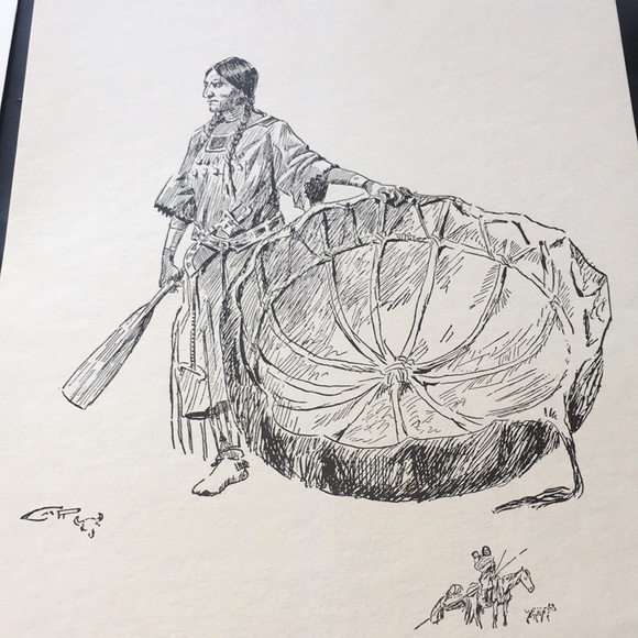 C.M. Russell Reproductions of Original Sketches - Picture 3 of 8